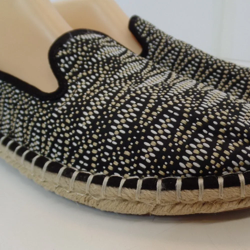 Universal Thread Carly Womens Black Woven Espadrille Flat Slip on 9.5 - Picture 2 of 13